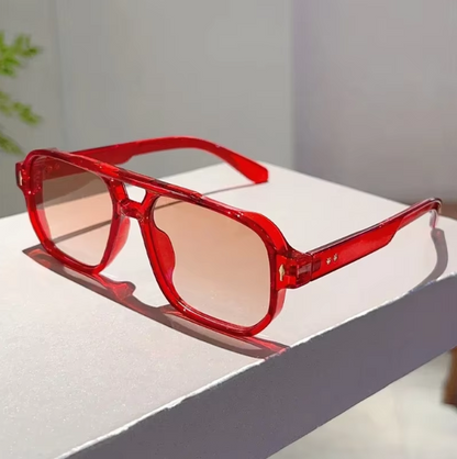 Vintage Double Bridge Square Sunglasses