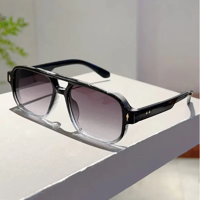 Vintage Double Bridge Square Sunglasses