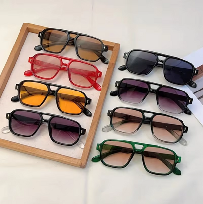 Vintage Double Bridge Square Sunglasses