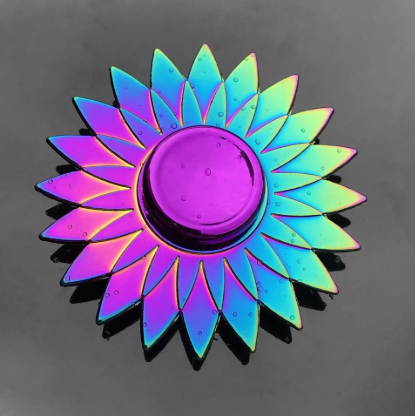 Metal Style Fidget Spinner – Rainbow Gradient Silent Bearing EDC Toy