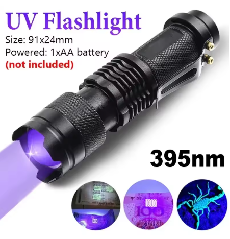 395nm UV Flashlight – Pet Urine & Stain Detector Ultraviolet Torch