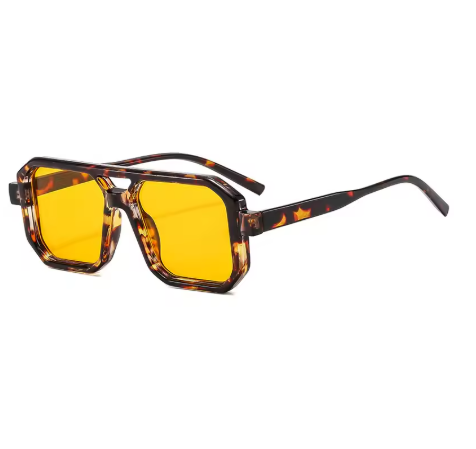 Retro Square Double Bridge Sunglasses for Men & Women – UV Protection