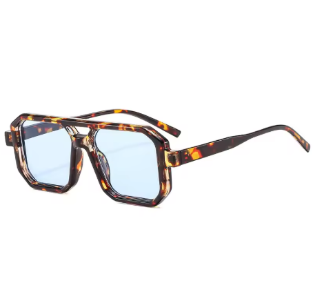 Retro Square Double Bridge Sunglasses for Men & Women – UV Protection