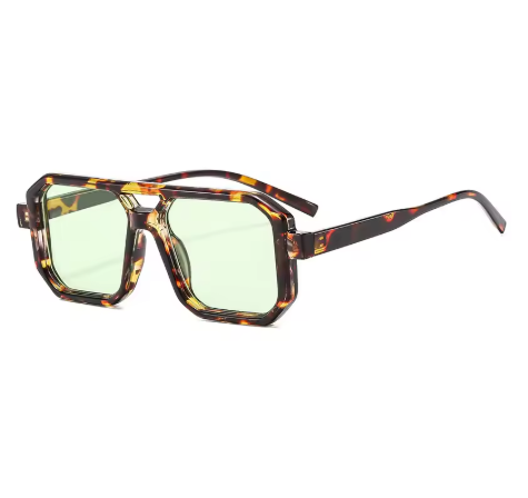 Retro Square Double Bridge Sunglasses for Men & Women – UV Protection