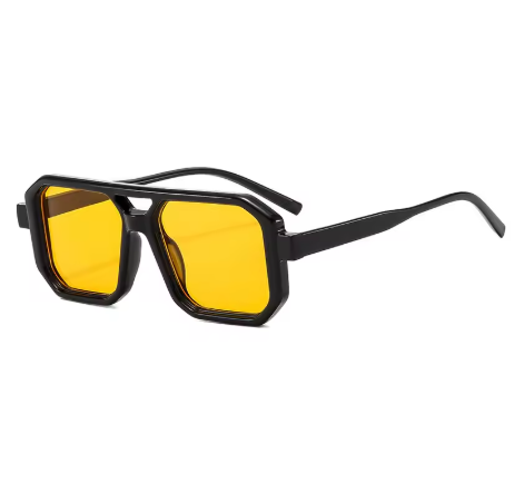Retro Square Double Bridge Sunglasses for Men & Women – UV Protection