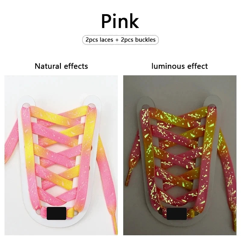 Candy Print glow in the dark flat shoelaces