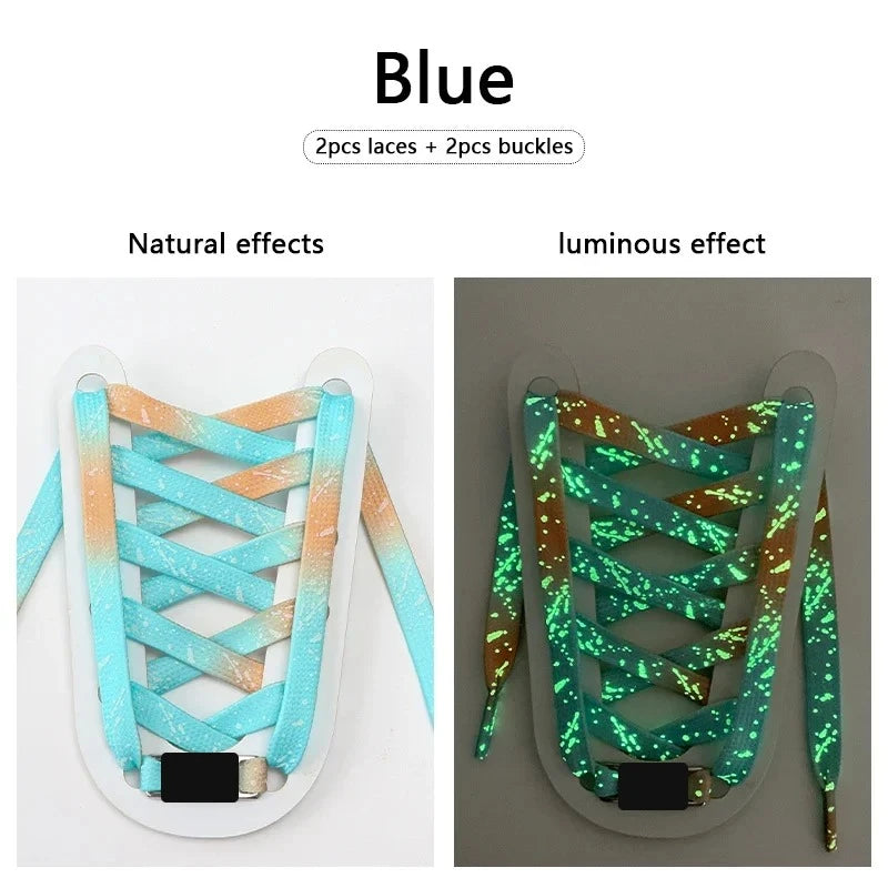 Sky Print glow in the dark flat shoelaces