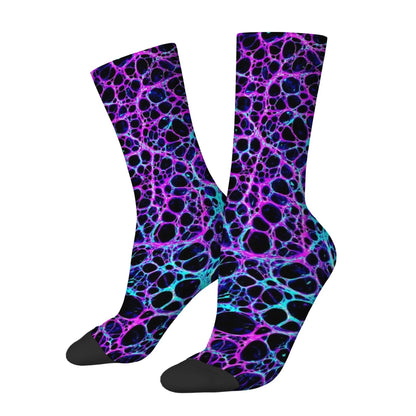 Side view of neon plasma crew socks