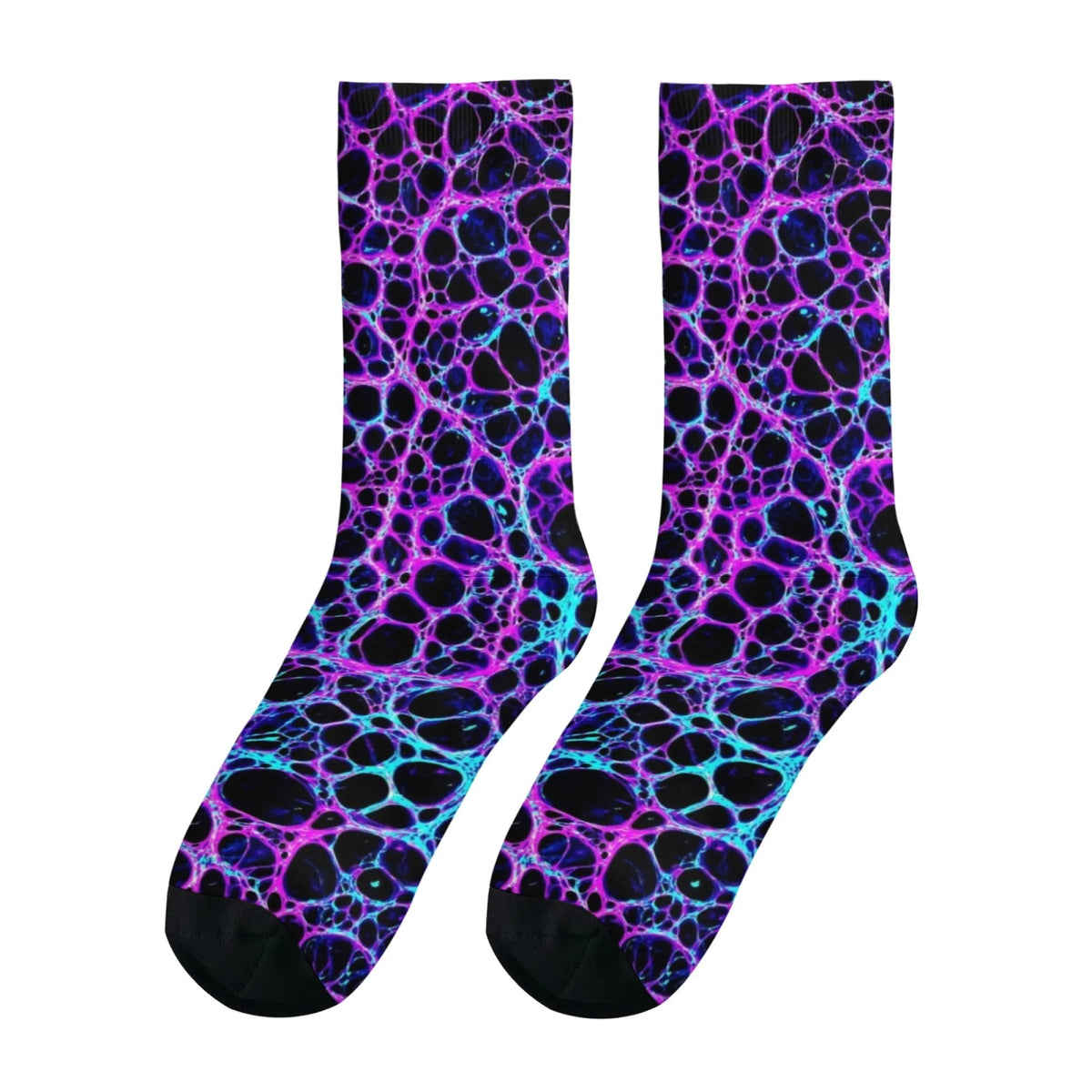 Pair of electric purple neon plasma crew socks