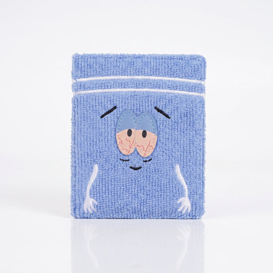 Funny Cartoon Face Unisex Wallet – Blue Plush Fabric