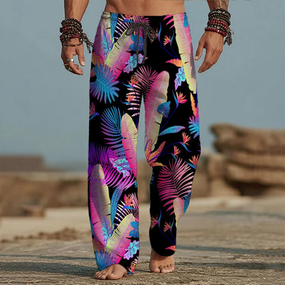 Men's psychedelic print baggy festival pants – Midnight Palm