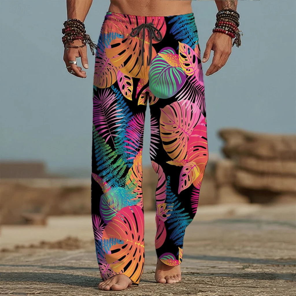 Men's psychedelic print baggy festival pants – Neon Jungle