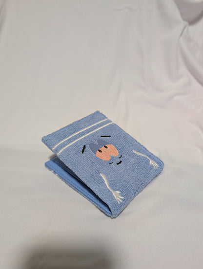Funny Cartoon Wallet – Blue Plush Fabric