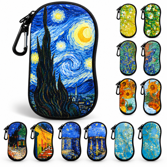 Van Gogh Sunflowers Glasses Case – Unisex Hard Shell Eyeglass & Sunglasses Protector