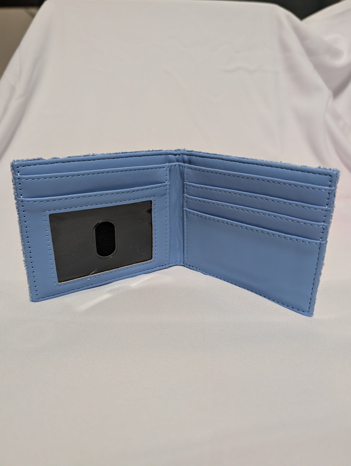 Funny Cartoon Wallet – Blue Plush Fabric