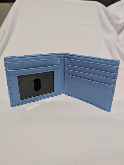 Funny Cartoon Wallet – Blue Plush Fabric