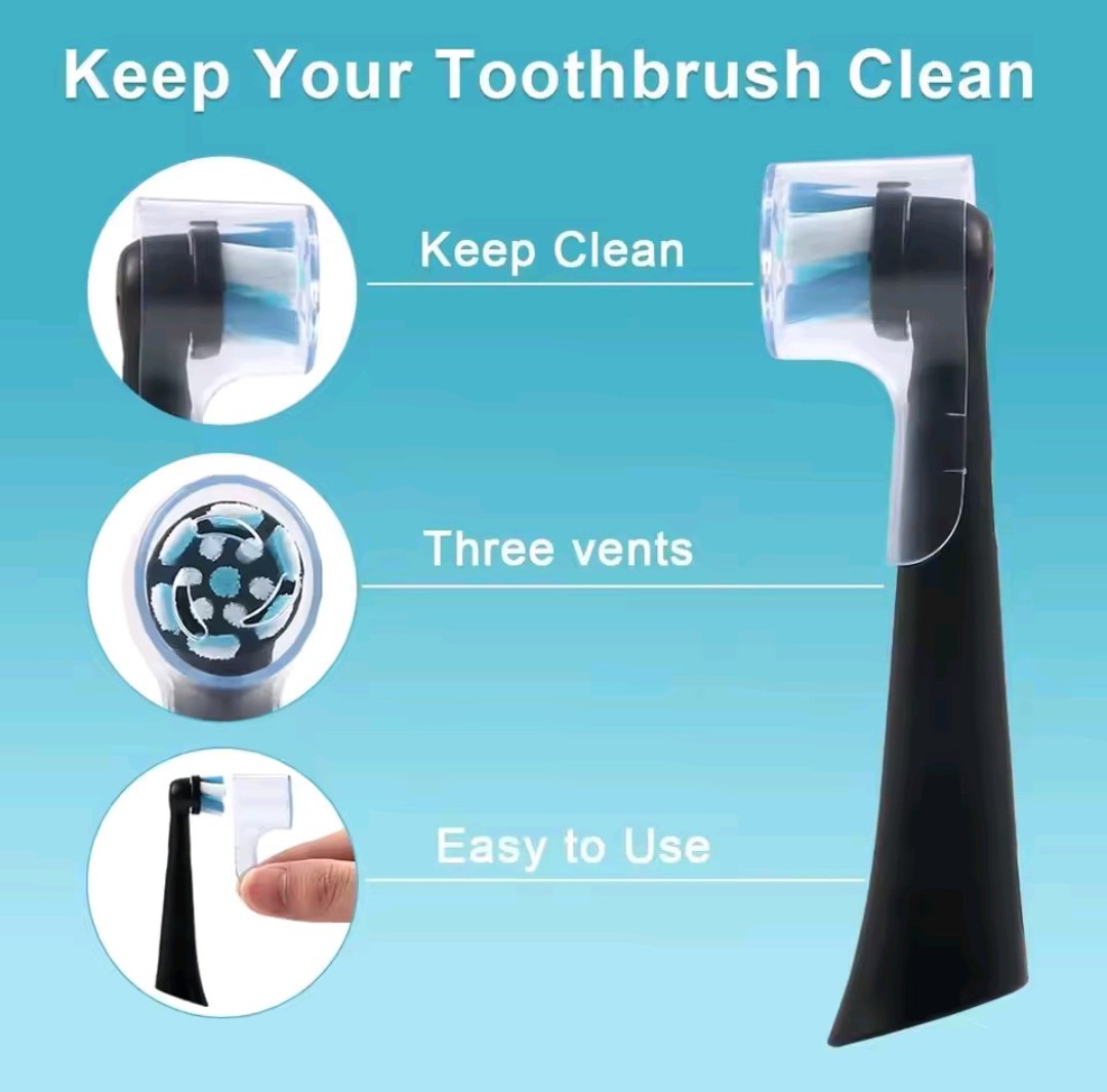 Toothbrush Head Protective Caps Compatible with Braun Oral-B & iO Electric Toothbrush Heads- 4 Pack