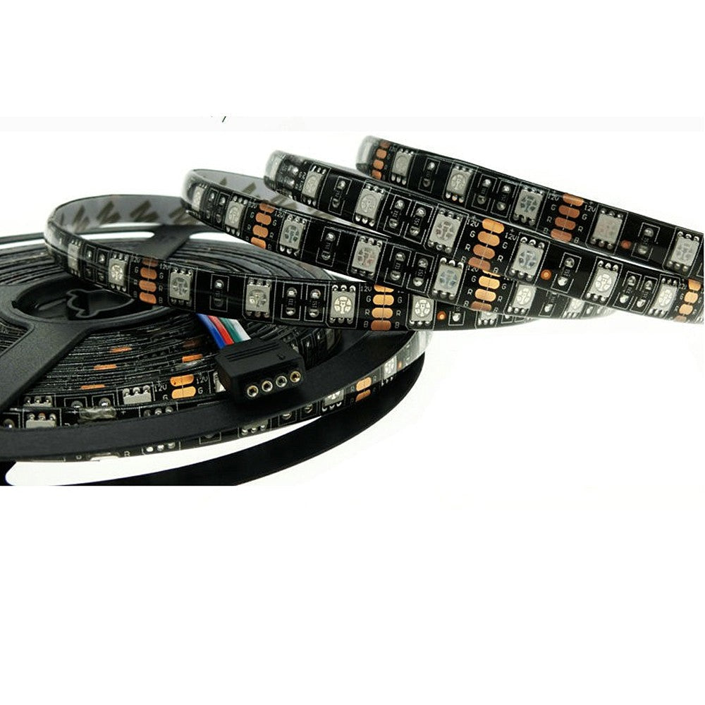 5m LED Strip Black PCB 12V 5050 / 5054 LED, 60led/m (300 LED's)